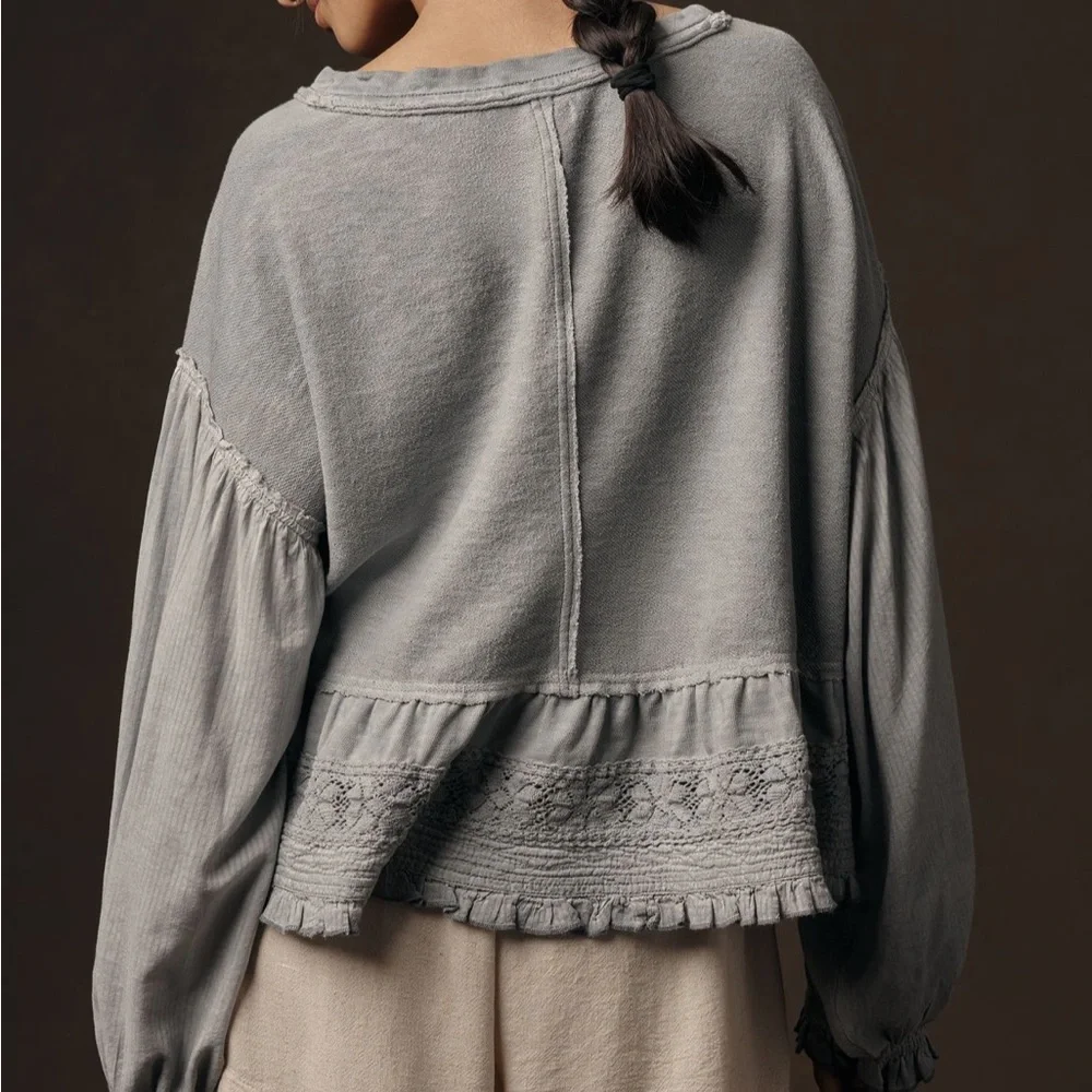 Pilcro Cropped Babydoll Top - Picture 2 of 8
